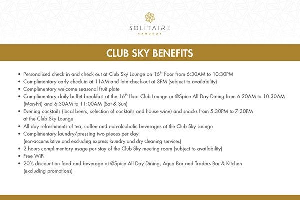 For Deluxe Club Sky stays of more than 3 nights, receive an upgrade to the Grand Deluxe Club Sky.